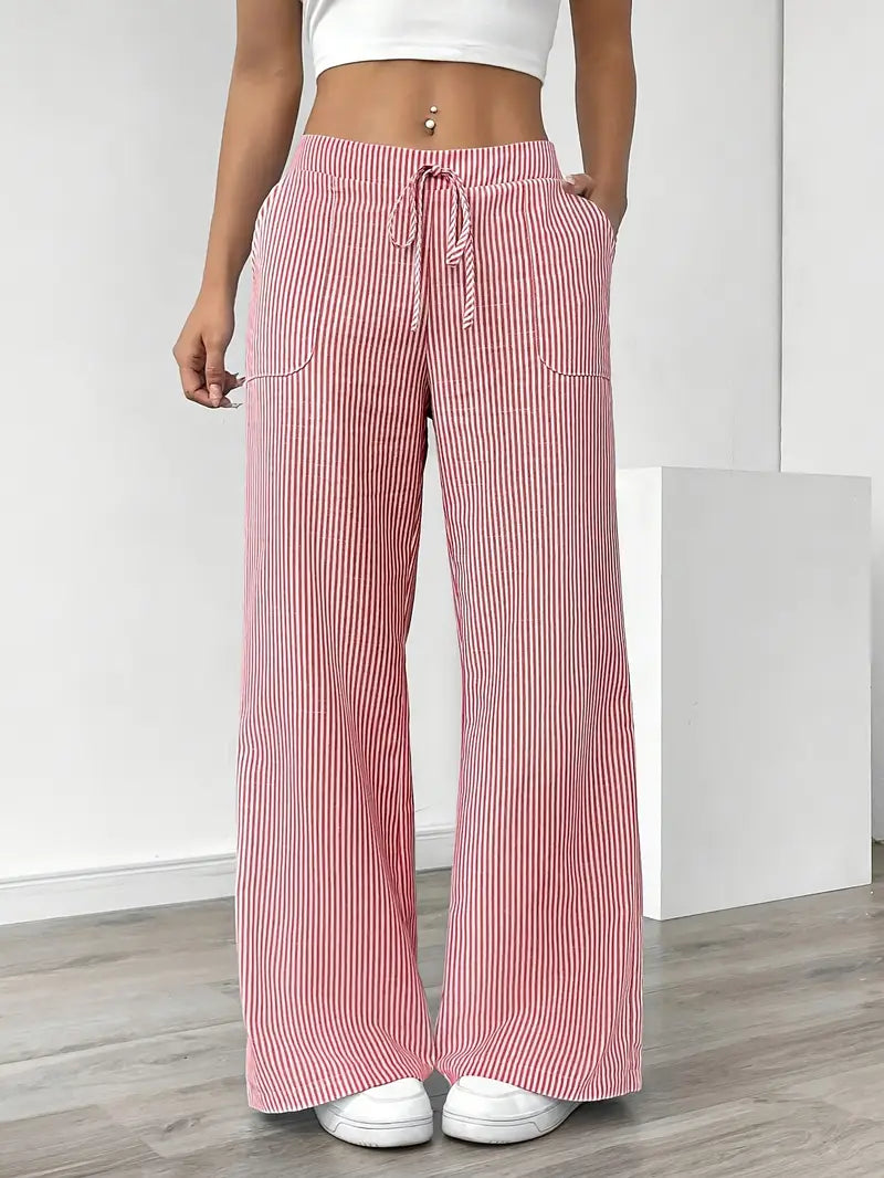 Alina – Pantalón Elegante a Rayas con Bolsillos