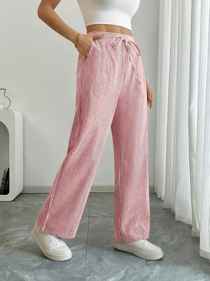 Alina – Pantalón Elegante a Rayas con Bolsillos