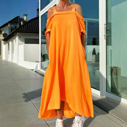 🏖️ Especiales de Verano 💃 Vestido Casual Largo con Hombros Descubiertos para Mujer