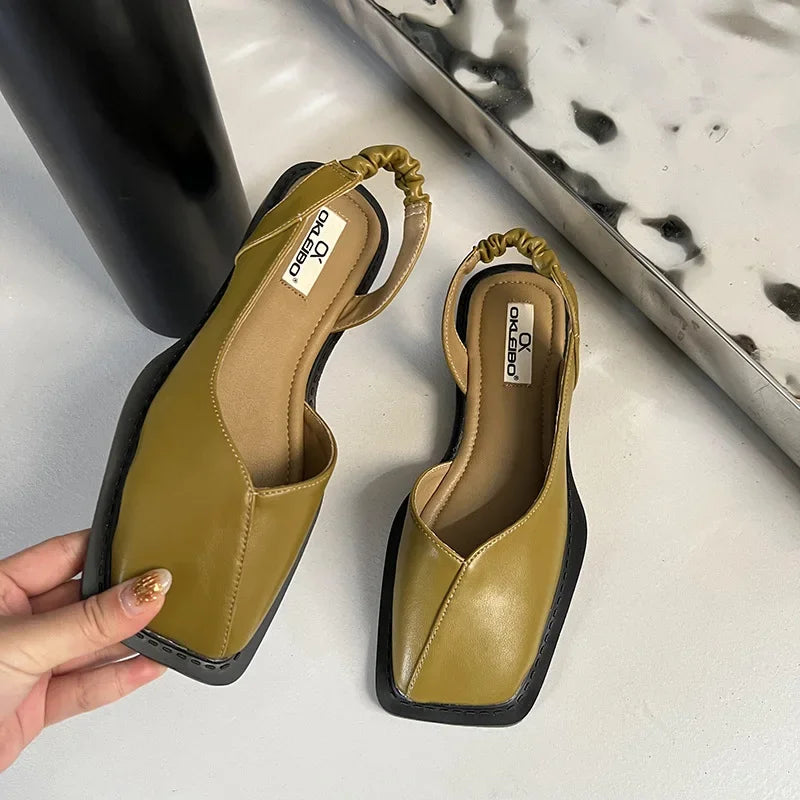 Zapatos Slingback de Punta Cuadrada Celine